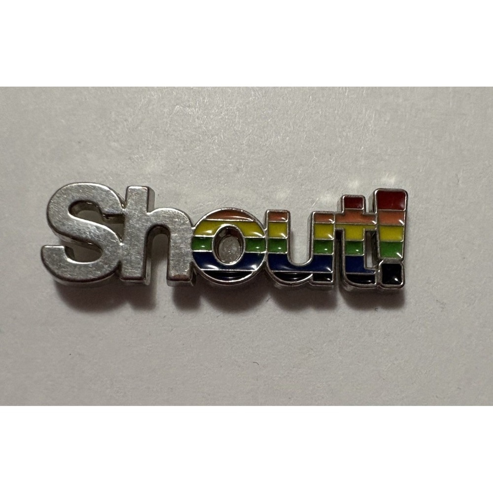 Shout! LGBTQ+ Military Veteran Collector Lapel Pin Rainbow Enamel Hat Pinback
